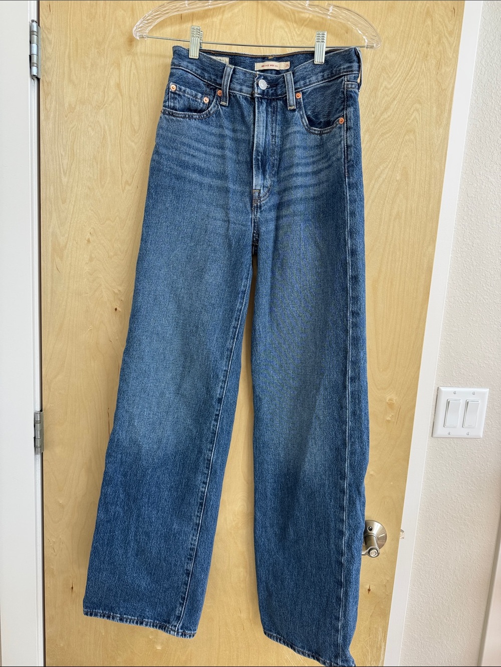 Levi’s Premium Ribcage Wide Leg Blue Denim Jeans